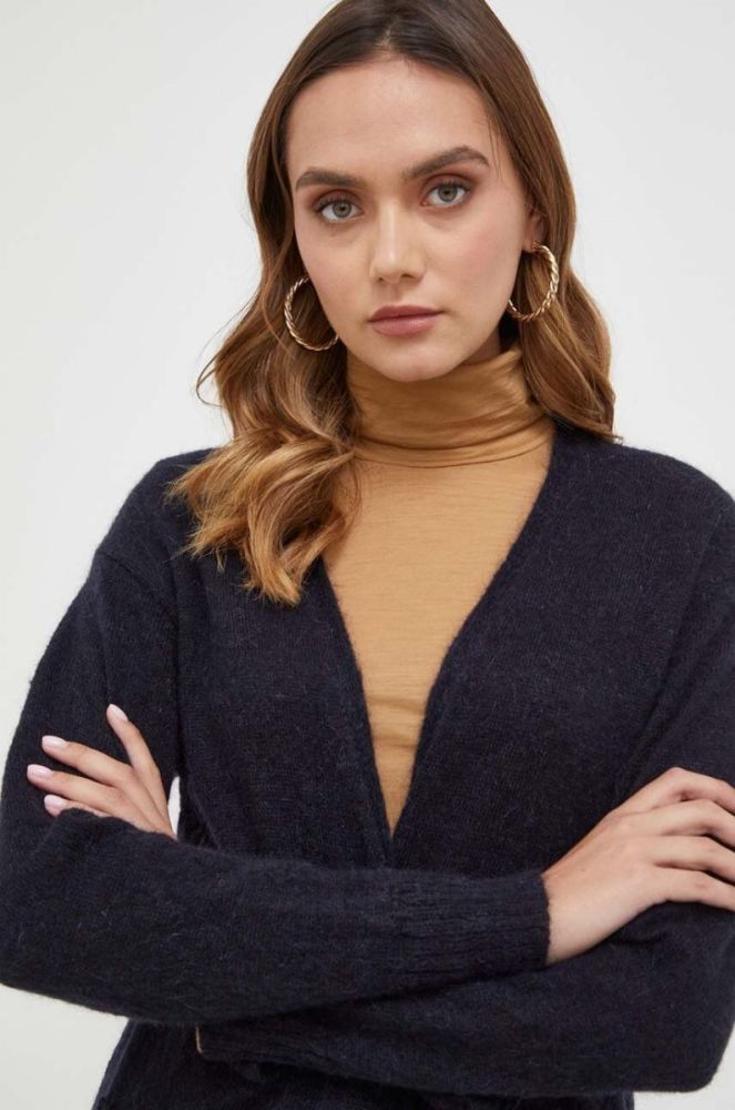 Вовняний кардиган Max Mara Leisure колір синій легкий фото 4