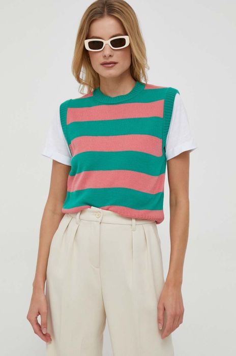 Вовняний жилет United Colors of Benetton колір зелений легкий