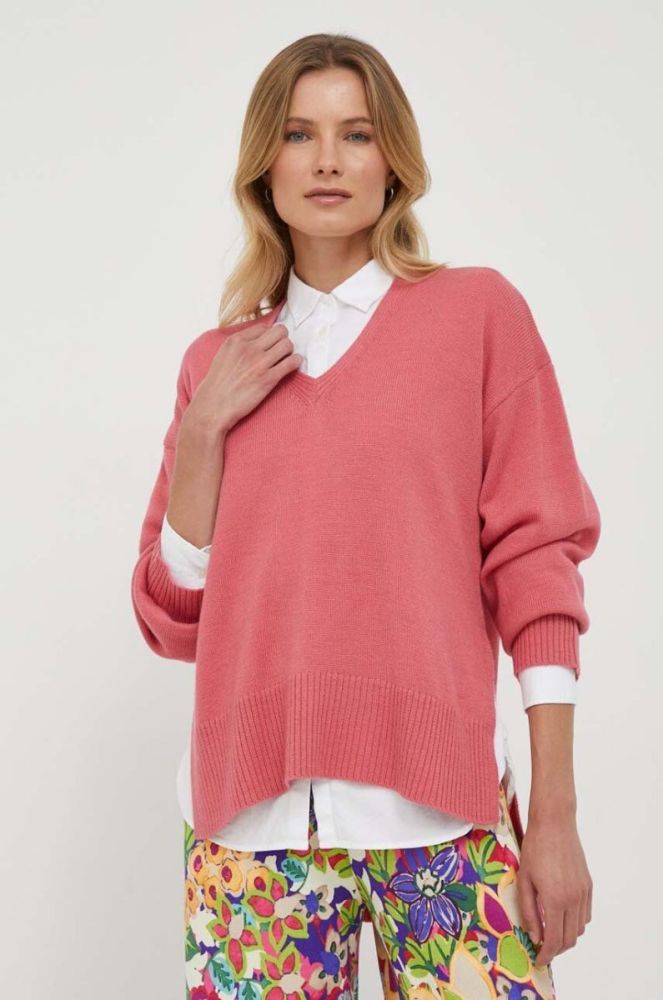 Вовняний светр United Colors of Benetton жіночий колір рожевий (3512826) фото 4