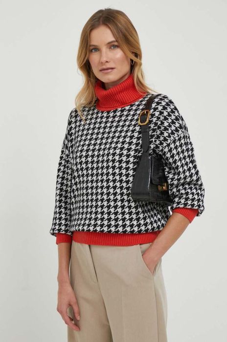 Светр з домішкою вовни United Colors of Benetton жіночий  гольф колір барвистий