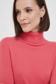 Вовняний светр United Colors of Benetton жіночий колір рожевий легкий гольф (3426164)