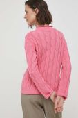 Светр з домішкою вовни United Colors of Benetton жіночий колір рожевий півгольф (3422109)
