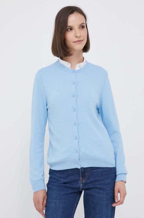 Кардиган з домішкою вовни United Colors of Benetton легкий колір блакитний (3426189)