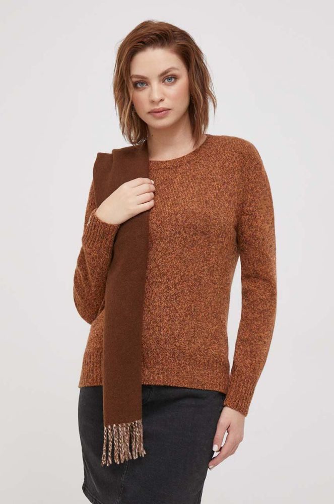 Вовняний светр United Colors of Benetton жіночий колір коричневий (3610689)