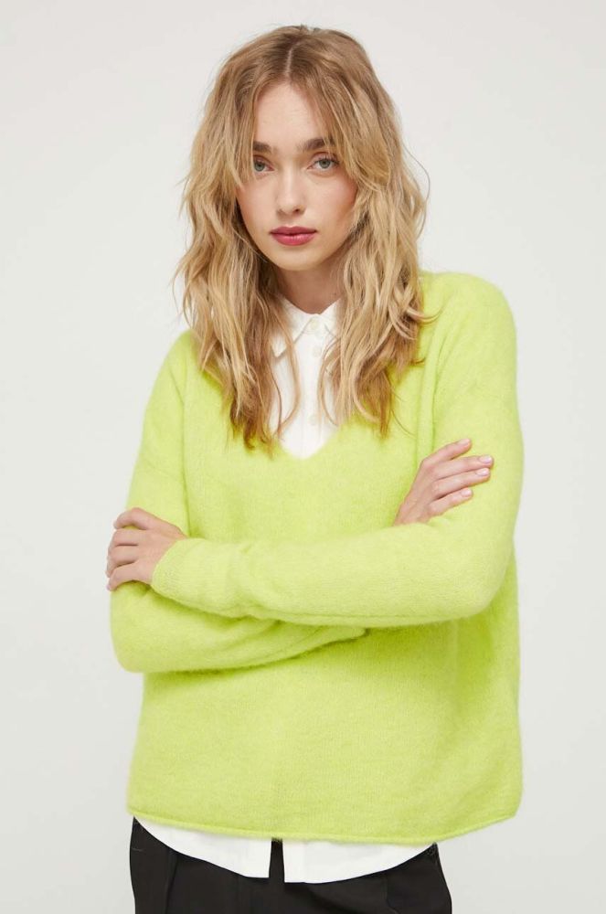 Вовняний светр American Vintage жіночий колір зелений легкий