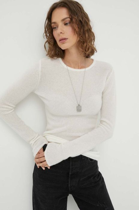 Светр з домішкою льону American Vintage колір бежевий (3335848)