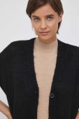 Кардиган з домішкою вовни United Colors of Benetton колір чорний легкий