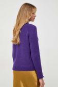 Вовняний светр Boss Orange BOSS ORANGE жіночий колір фіолетовий півгольф