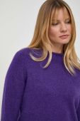 Вовняний светр Boss Orange BOSS ORANGE жіночий колір фіолетовий півгольф