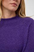 Вовняний светр Boss Orange BOSS ORANGE жіночий колір фіолетовий півгольф