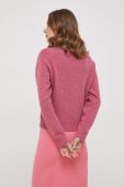 Вовняний светр United Colors of Benetton жіночий колір рожевий півгольф