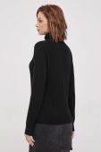 Светр з кашеміру United Colors of Benetton колір чорний легкий гольф