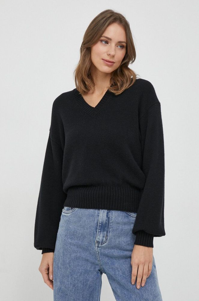 Вовняний светр United Colors of Benetton жіночий колір чорний легкий (3615002)
