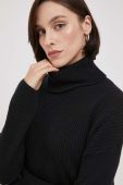 Вовняний светр United Colors of Benetton жіночий колір чорний гольф