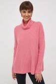 Вовняний светр United Colors of Benetton жіночий колір рожевий гольф (3676567)