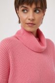 Вовняний светр United Colors of Benetton жіночий колір рожевий гольф (3676567)
