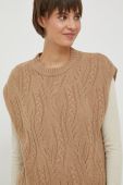 Вовняний жилет United Colors of Benetton колір коричневий легкий (3674444)