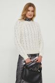 Светр з домішкою вовни United Colors of Benetton жіночий колір бежевий легкий (3679316)