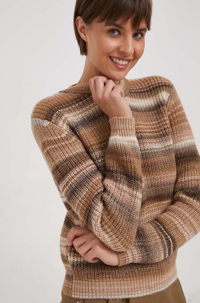 Вовняний светр United Colors of Benetton жіночий колір коричневий (3676586)