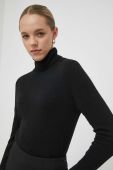 Светр з домішкою вовни Sisley жіночий колір чорний легкий гольф (3618886)