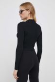 Светр Sisley жіночий колір чорний легкий півгольф