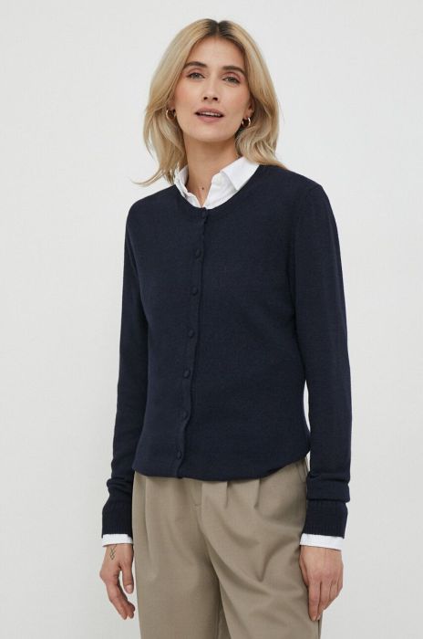 Кардиган з домішкою вовни Sisley колір синій легкий