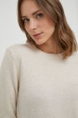Светр з домішкою вовни Sisley жіночий колір бежевий легкий (3622337)