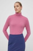 Светр з домішкою вовни Sisley жіночий колір рожевий легкий гольф (3618891)