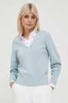 Вовняний светр Sisley жіночий колір бірюзовий