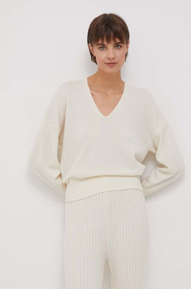 Вовняний светр Sisley жіночий колір бежевий легкий (3622399)