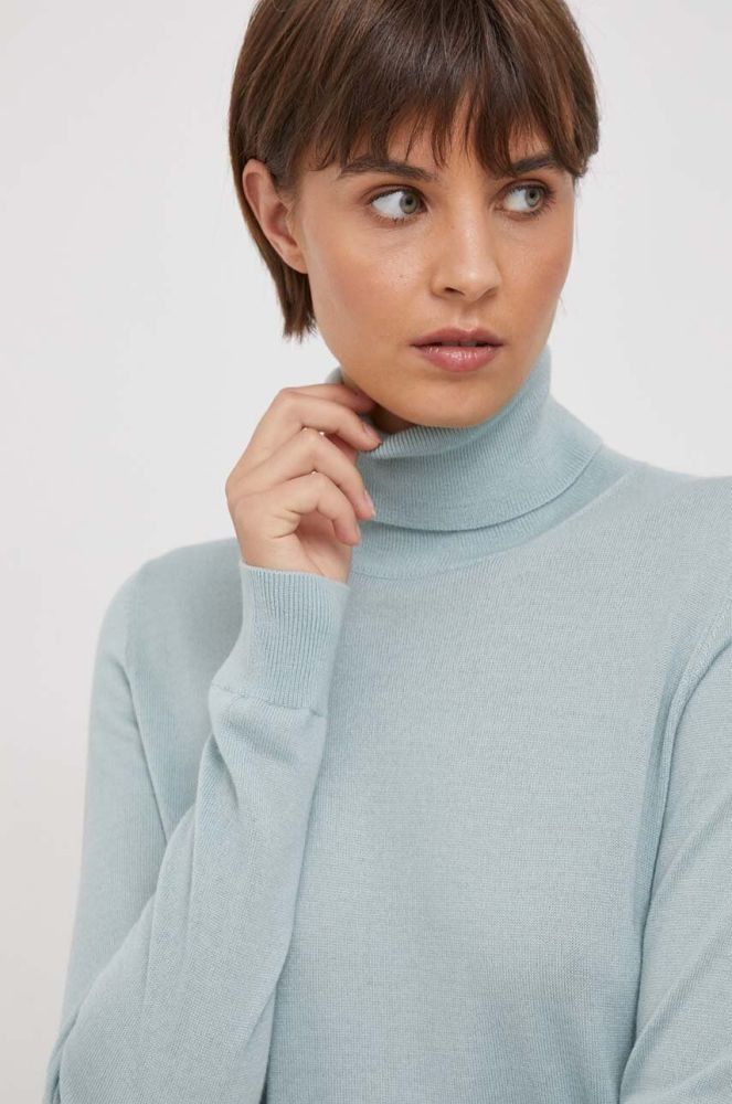 Вовняний светр Sisley жіночий колір бірюзовий легкий гольф