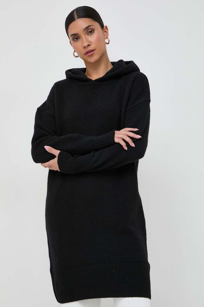 Вовняна сукня BOSS колір чорний mini oversize (3622414)