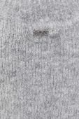 Светр з домішкою вовни BOSS жіночий колір сірий півгольф