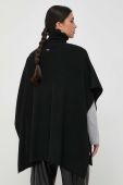 Пончо з домішкою вовни BOSS колір чорний