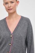 Вовняний кардиган Pinko колір сірий легкий