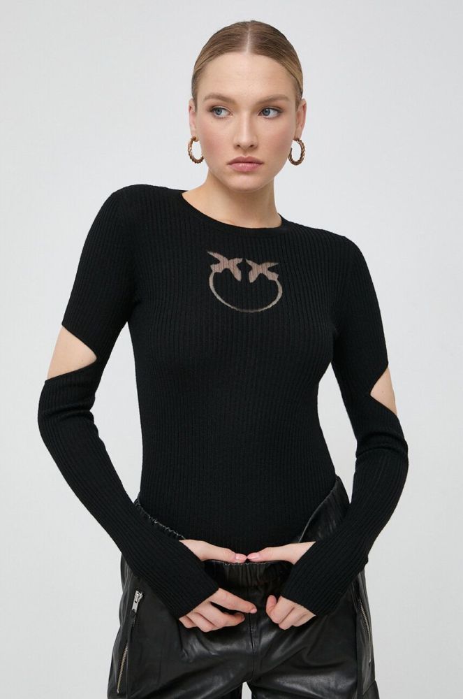 Вовняний светр Pinko жіночий колір чорний легкий (3555308)
