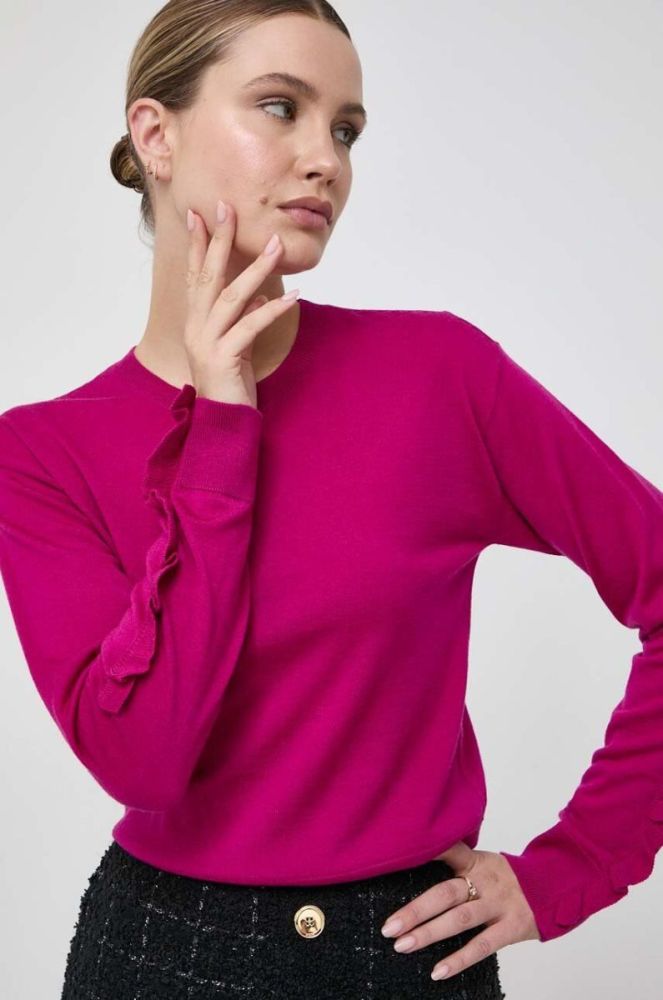 Вовняний светр Pinko жіночий колір фіолетовий легкий (3558629) фото 4