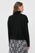 Вовняний светр Pinko жіночий колір чорний легкий півгольф
