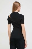 Футболка HUGO жіночий колір чорний півгольф