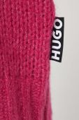 Вовняний светр HUGO жіночий колір рожевий теплий (3482816)