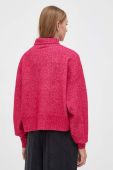 Вовняний светр HUGO жіночий колір рожевий легкий гольф