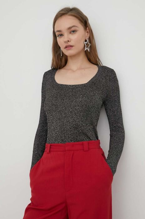 Светр HUGO жіночий колір чорний легкий