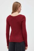Вовняний светр HUGO жіночий колір бордовий легкий