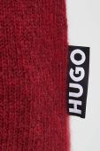 Вовняний светр HUGO жіночий колір бордовий легкий