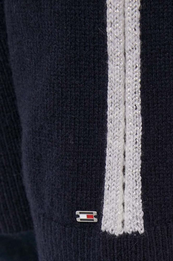 Вовняний светр Tommy Hilfiger жіночий колір синій півгольф фото 5
