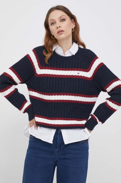 Бавовняний светр Tommy Hilfiger колір синій (3538663)