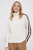 Светр з домішкою вовни Tommy Hilfiger жіночий колір бежевий гольф