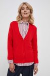 Вовняний кардиган Tommy Hilfiger колір червоний легкий