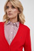 Вовняний кардиган Tommy Hilfiger колір червоний легкий