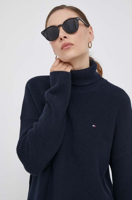 Бавовняний светр Tommy Hilfiger колір синій гольф (3538703)